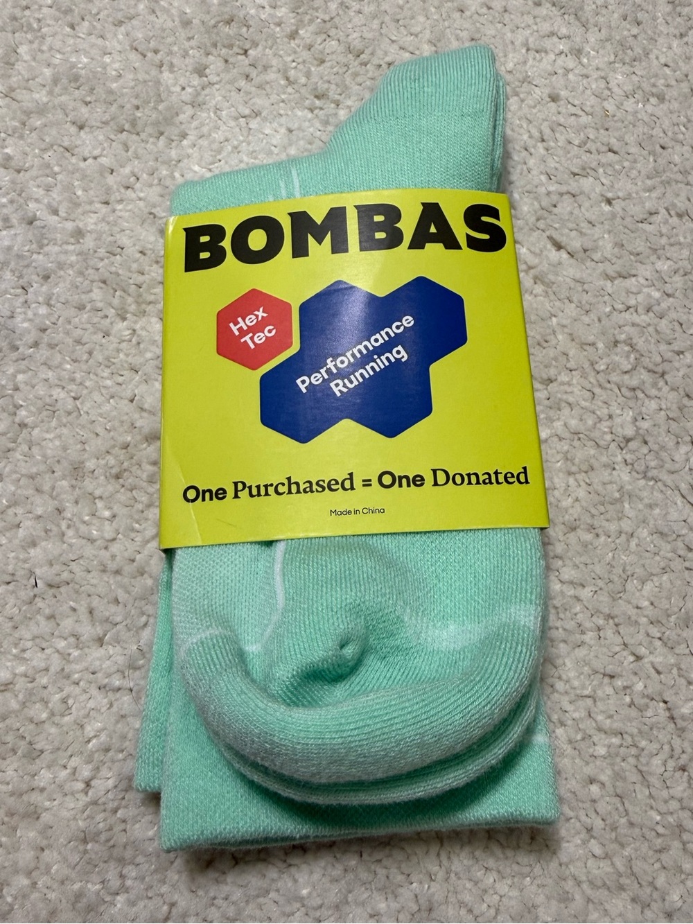 Bombas Performance Running Half Calf Socks Athletic Hex Tec Size Medium